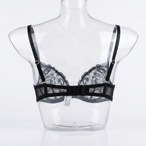 Ensemble de Lingerie en Dentelle Vente en Gros OEM Vintage Motif Floral OEKO-TEX Grande Taille Soutien-Gorge et Culotte en Maille Transparente pour Boudoir Lune de Miel Femme - Product Image 4
