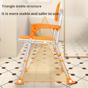 Chaise de transfert de douche de salle de bain pour personnes âgées en alliage d'aluminium pliant contemporain capacité de 150kg rééducation de luxe Gilead texturé - Product Image 4