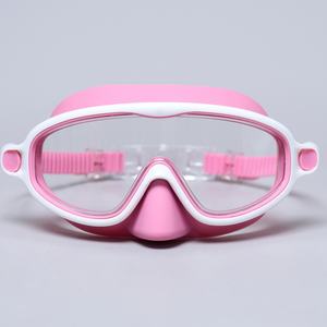 Nouvelles lunettes de natation en silicone anti-buée pour enfants avec grand cadre, masque de plongée électro-plaqué, confortable et durable - Product Image 1