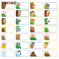 Feuille d'autocollants vinyle personnalisés à découpe UV, imperméables, résistants à l'huile, multicolores, avec noms d'animaux, adorables, charmants et durables pour enfants