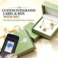 Boîte à bijoux de luxe personnalisée avec étiquette antivol RFID NFC, emballage intelligent anti-contrefaçon pour bagues et colliers, logo OEM