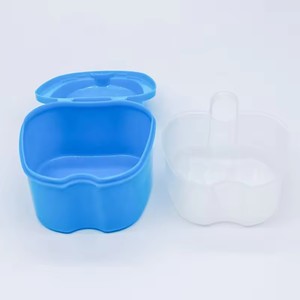 Boîte de rangement pour prothèses dentaires en forme de pomme, étui pour prothèses dentaires, boîte de rangement pour dents avec filet suspendu - Product Image 3