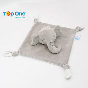Top One Ventas al por mayor Edredón suave de dibujos animados Bebé Animal Pañuelo con anillo Papel Toalla de bebé Muñeca de juguete - Product Image 5