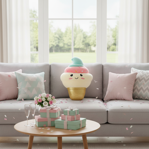 Cuscino Moderno di Lusso Rosa da 12 Pollici con Stampa Digitale a Tema Gelato, Modello NYFY-1238, MOQ 100 per Compleanni/Matrimoni - Product Image 3