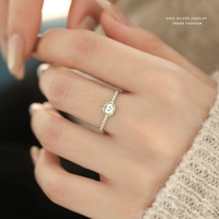 Bague en argent sterling S925 au design original, motif visage souriant, pour femme, mignonne, simple, polyvalente, avec motif visage souriant en résine, ajustable, bijoux