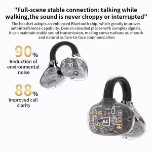 Écouteurs TWS à réduction de bruit active avec affichage LED, appels super clairs 6.1, format semi intra-auriculaire, clip d'oreille - Product Image 5