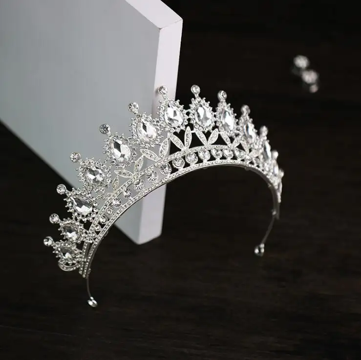 2020 Barock Retro Legierung Diamant Braut Kronen Prinzessin Königin Festzug Prom Strass Schleier Tiara Hochzeit Haarschmuck