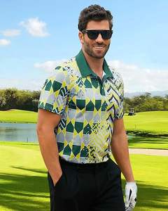 Camisas de golf para hombres Polo de manga corta Gradiente de secado rápido Absorbe la humedad Camisas estampadas atléticas Polo para hombres - Product Image 6