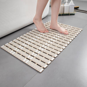 Alfombrilla de Baño Antideslizante de Fácil Limpieza, Alfombrilla de Ducha de TPE Ecológica de Secado Rápido con Orificios de Drenaje, Cuadrada, Hecha a Máquina - Product Image 4