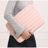 Casing tas Tablet dengan Logo, sampul Laptop Puffy ritsleting warna kustom, sampul Laptop empuk Premium 13/14 inci modis dengan Logo