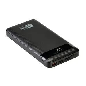 Carregador portátil de polímero de lítio, mini banco de energia fina 20000 mah 3 usb 12v saída qc 3.0 power bank