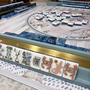 Juego de Mahjong Costero de Playa, Diseño de Conchas Marinas y Coral de 2 Capas, Acrílico Rosa, Azul y Blanco, Ecológico, Directo de Fábrica, Envío Rápido - Product Image 4