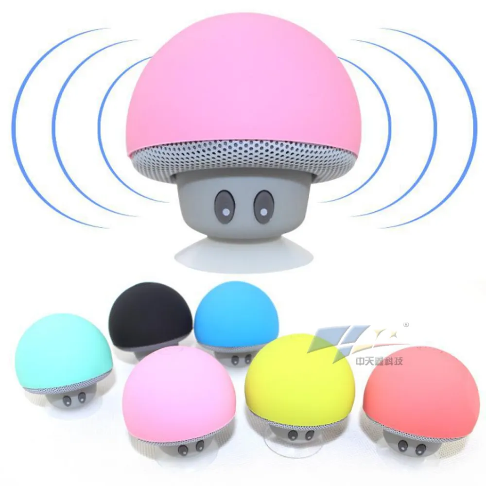 New Arrival Promotional Gift BT Wireless Mini Speaker Mushroom Silicon Suction Music Player