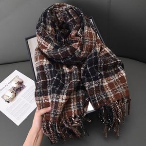Fashion Design Comfortable <strong>Cashmere</strong>-<strong>like</strong> Plaid Soft Long Shawl <strong>Scarf</strong> for Women with Tassel YHK0055 - Product Image 6