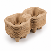 Porte-gobelets en pulpe moulée sur mesure, empilable, détachable, plateau porte-boissons 2 gobelets, adapté aux cafés et aux magasins de boissons