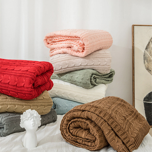 Chất Lượng Hàng Đầu Tùy Chỉnh Ấm Dày Mùa Đông Hai Lớp Acrylic <span class=keywords><strong>Chunky</strong></span> Dệt Kim Sherpa Lông Cừu Đan Ném Chăn - Product Image 2