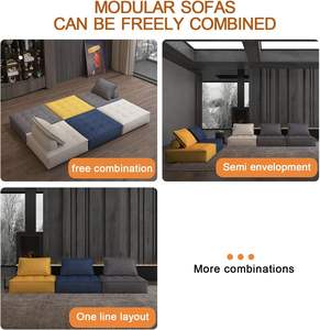 लिविंग रूम के लिए हटाने योग्य बैक कुशन नरम कपड़े सोफे के साथ मॉड्यूलर अनुभागीय सोफे सोफे बिस्तर - Product Image 5