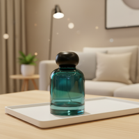 Bouteille de parfum diffuseur en verre vide, ronde, cylindrique, bleue, classique, avec bouchon à vis, 100 ml, 150 ml, fournie par l'usine