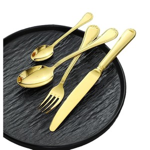 Juego de Cubiertos Shiny-Jh de Acero Inoxidable 304 en Oro Champán, Oro Rosa y Negro con Detalles Dorados, Juego de Cinco Piezas de Cuchillo, Tenedor y Cuchara - Product Image 5