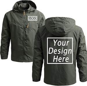 Chaqueta Cortavientos Impermeable para Hombre con Logotipo Personalizado, Chaqueta Táctica Ligera con Capucha de Fábrica OEM para Senderismo - Product Image 3