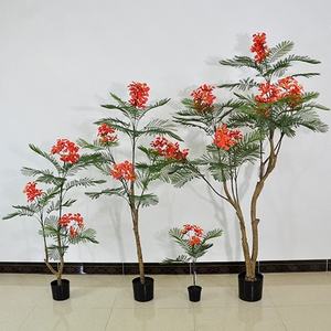 ต้นไม้ประดิษฐ์ขายส่ง ต้นไม้ฟลามโบยันต์ ต้นไม้พลาสติกโรยัลพอยน์ซิอาน่าที่เป็นมิตรกับสิ่งแวดล้อม สำหรับตกแต่งสำนักงาน ห้องนั่งเล่น และบ้าน - Product Image 2