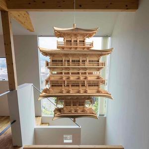 แบบจำลองอาคารโบราณสไตล์เซนจีนสมัยใหม่ ทำจากไม้จริง ประกอบเองได้ สำหรับแขวนผนัง โรงแรม สำนักงานขาย  วัดจิงฉวนจิงเก๋ - Product Image 1