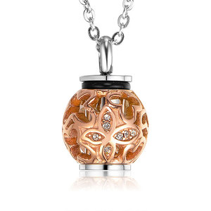 Toptan gül altın kaplama paslanmaz çelik Hollow kelebek külleri Urn kolye kremasyon kolye - Product Image 1