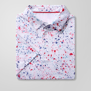 Polos de golf pour hommes à manches courtes, séchage rapide, évacuation de l'humidité, chemises de golf à col imprimées décontractées pour hommes - Product Image 4