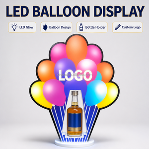 Custom Bar Nightclub KTV Party Happy Birthday Balloon Shape Light Up Liquor Display <b>Stand</b> LED VIP Champagne Bottle Presenter - Product Image 6
