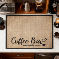 Tapis de table carré en lin super absorbant, antidérapant, accessoire de cuisine pour comptoir, machine à café, tapis en terre de diatomée