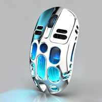 Nuevo Mouse Inalámbrico para Juegos RGB, Mouse Ergonómico Ultraligero de Doble Modo con Diseño Hueco y Recargable