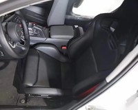 Sièges baquet de course Recaro inclinables en cuir PVC noir avec surpiqûres noires et dossier en cuir carbone