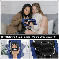 Étui antichoc pour Samsung Tab S10 Lite S10 FE S9 FE S9 11 avec support pour stylet, support rotatif à 360°, sangle de main et bandoulière pour enfants