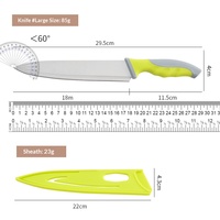 Vente directe d'usine, couteau de chef en acier inoxydable, gaine en plastique, outil de découpe de cuisine multi-usages pour trancher la viande et les légumes