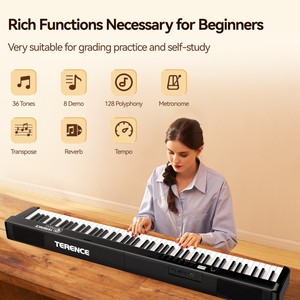 Pianoforte Elettrico TERENCE X88E, Fornitura B2B all'Ingrosso, Tastiera con Tasti Sensibili al Tocco, Produzione Personalizzata - Product Image 3