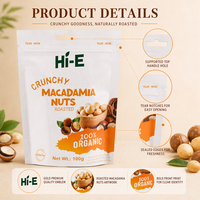 Sachet Doypack Personnalisé Imprimé pour Noix de Macadamia avec Encoche de Déchirement – Vente en Gros Hi-E