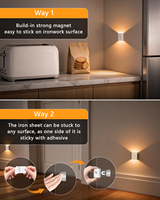 Veilleuse à détecteur de mouvement rechargeable avec installation sans outil pour placard, escalier, cuisine, salle de bain