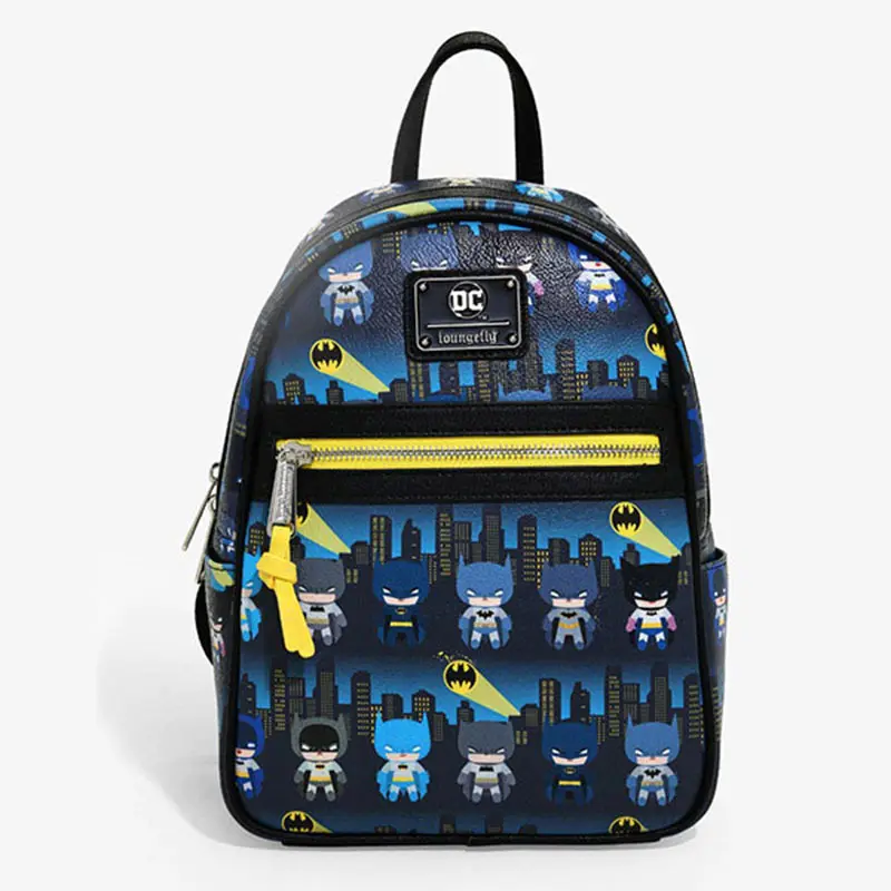 Loungefly Batman Backpack 3-8 Children's Small School Bag Fashion Trend Q Version Cute Backpack PU Waterproof Bag Women Fashion