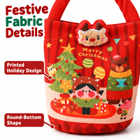 Sacs cadeaux de Noël avec poignées pour pommes, bonbons et petits cadeaux, sacs de fête festifs avec rennes, Père Noël et sapin