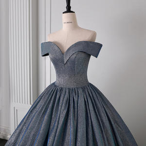 فساتين سهرة مخصصة بتصميم مكشوف الكتفين للمراهقات، فساتين حفلات كبيرة الحجم، فساتين كوينسيانيرا براقة، فساتين سهرة رسمية - Product Image 3