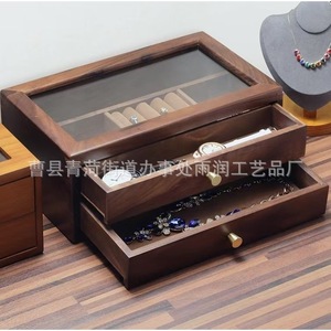 Customized Desktop Drawer Jewelry <b>Box</b> Multi Layer Large Capacity <b>Vintage</b> Storage For Earrings Watches Necklaces - Product Image 2