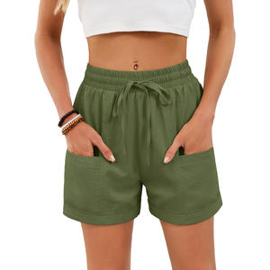 Pantalones Cortos Deportivos de Hombre, Primavera-Verano 2026, Nuevo Estilo, Color Sólido, Bolsillo con Cordón, Cintura Elástica, Holgados, Casuales, de Poliéster, Transpirables - Product Image 2