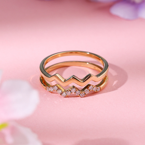 Bague de fiançailles demi-éternité en or 9K/14K/18K avec diamants naturels, bijoux de luxe de haute qualité pour femmes, pour un usage quotidien. - Product Image 3