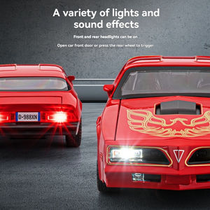 <span class=keywords><strong>Voiture</strong></span> en métal 1:32 moulé sous pression classique Pontiac <span class=keywords><strong>Fire</strong></span> <span class=keywords><strong>bird</strong></span> avec son et lumière Pullback Door Open Alloy Car Model display gift toy car - Product Image 3