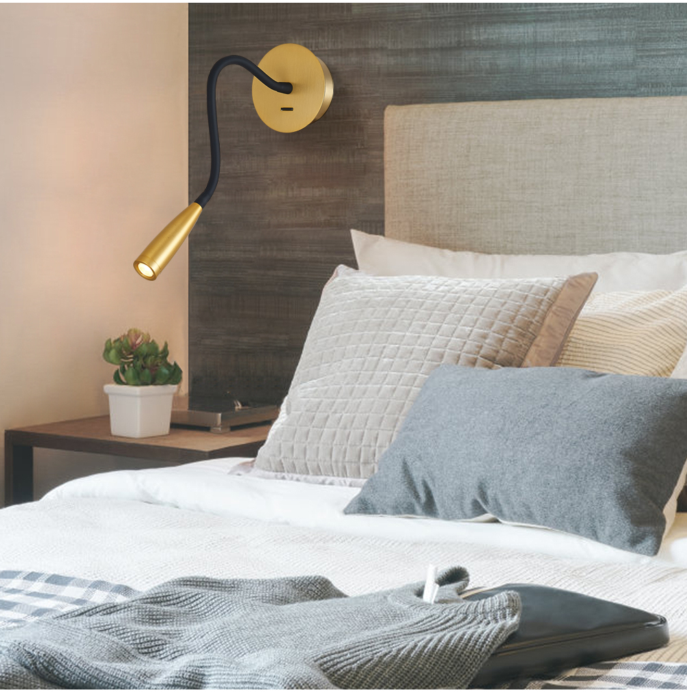 Modern Minimalist Light Luxury Aluminum Hose Led Wall Lamps For Decoration For Bedroom Living room