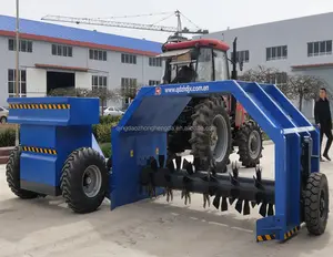 Tractor-pulled Organic Fertilizer Compost Processing Turner Machine for Cattle Manure dairy farm and waste food