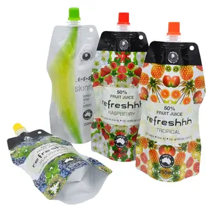 Filling Machine Use Liquid Packs Custom Logo Baby Veggie Fruit Puree Juice Plastic Reusable Stand Up Spout Pouch
