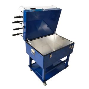 Carrito Enfriador de Hockey Rodante Personalizado de 63L, Caja de Hielo Metálica con Ruedas para Mantener Frío al Aire Libre - Product Image 4