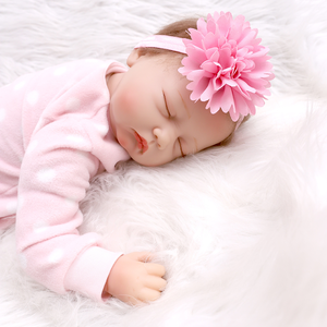Close Eyes Sleeping Vinyl Silicone <span class=keywords><strong>Reborn</strong></span> Baby Kit Adorable Girl Kids Gift Toys Muñeca educativa - Product Image 2