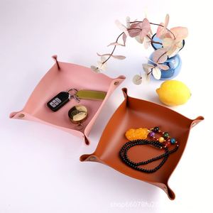 Custom Logo Home Decor Desktop Water Proof PU Leather Tray Jewelry Makeup Cosmetic Organizer Basket Storage <b>Box</b> - Product Image 2